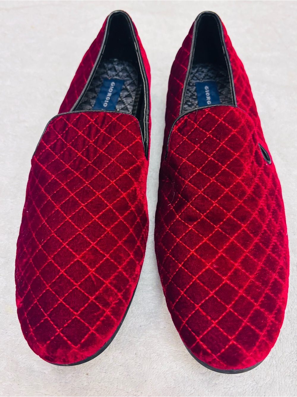 Brand New Men’s Red Velvet Loafers by Giorgio Brutini - size 7.5M - Box 24